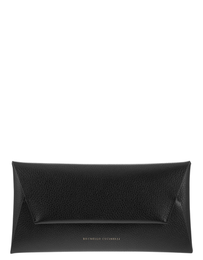 Brunello Cucinelli Leather Cross-body Bag In Black