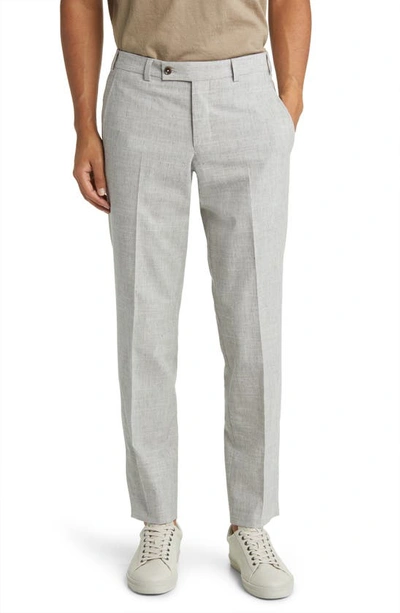 Ted Baker Jerome Trim Fit Soft Constructed Stretch Wool Blend Tapered Leg Pants In Stone