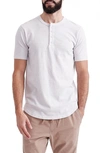 Goodlife Sunfaded Slub Scallop Henley In White