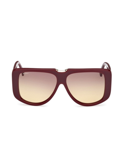 Max Mara Women's Spark 57mm Shield Sunglasses In Bordeaux/gradient Brown
