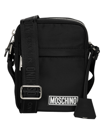 Pre-owned Moschino Crossbody Bags Men 322z2a740482042555 Black Adjustable Shoulder Strap