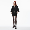 Alexander Wang Belted Cotton-blend Poplin Mini Shirt Dress In Black
