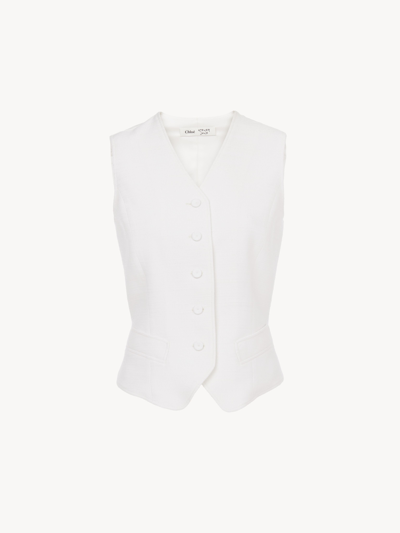 Chloé X Atelier Jolie Tailored Silk Waistcoat In White