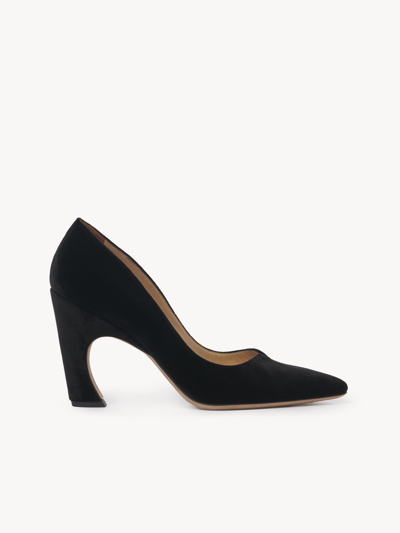 Chloé Oli Pump Black Size 7.5 100% Goatskin, Bos Taurus, Farmed, Coo France