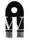 Valentino Midnight Wool Blend Scarf In Black