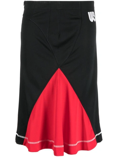 Wales Bonner Colour-block Midi Skirt In Black And Red