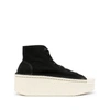 Y-3 Round-toe Platform Sneakers In Black