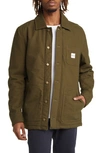 Cat Wwr Canvas Workwear Jacket In Military Green
