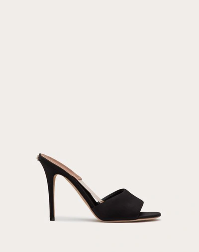 Valentino Garavani Private Satin Stiletto Mules In Black