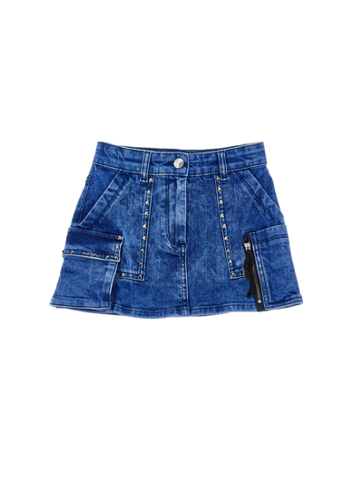 Monnalisa Kids'   Denim Mini Skirt In Denim Blue
