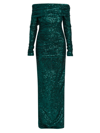 DOLCE & GABBANA WOMEN'S SEQUINED OFF-THE-SHOULDER COLUMN GOWN