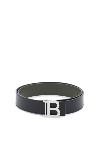 Balmain Reversibile B Belt In Black,brown
