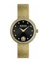 Versus Versace Lea Crystal Bracelet Watch Woman Wrist Watch Gold Size Onesize Stainless Steel In Gold