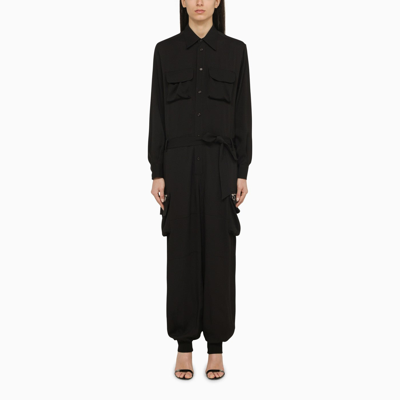 DSQUARED2 DSQUARED2 BLACK SILK BLEND JUMPSUIT