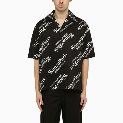 KENZO KENZO KENZO BY VERDY BLACK SHIRT WITH ALLOVER LOGO