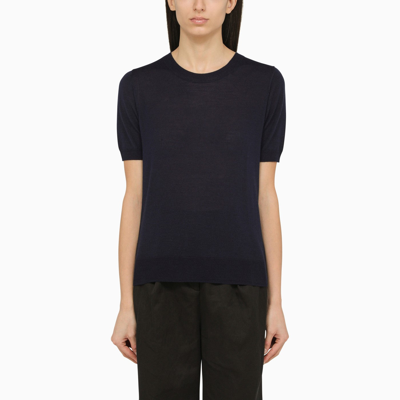 P.a.r.o.s.h Ribbed-knit Wool Top In Blue