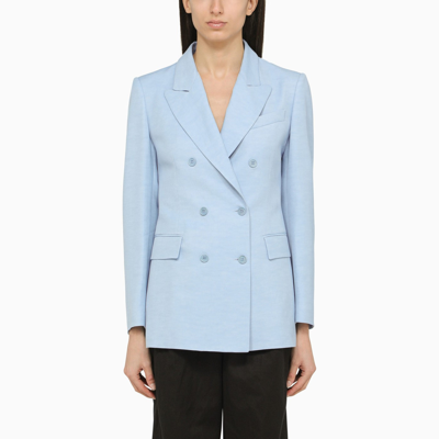 P.A.R.O.S.H P.A.R.O.S.H. LIGHT BLUE SATIN DOUBLE BREASTED JACKET