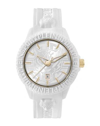 Plein Sport Men's Watch 3 Hand Date Quartz Fearless White Silicone Strap Watch 43mm