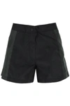MONCLER NYLON SHORTS WITH PERFORATED DETAILING