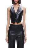 ALICE AND OLIVIA DONNA FAUX LEATHER WAISTCOAT