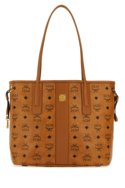 Mcm Unisex Caramel Canvas Reversible Liz Shopping Bag In Brown