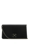 OFF-WHITE OFF WHITE WOMAN BLACK LEATHER JITNEY 1.7 SHOULDER BAG