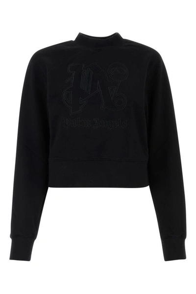 PALM ANGELS PALM ANGELS WOMEN BLACK COTTON SWEATSHIRT