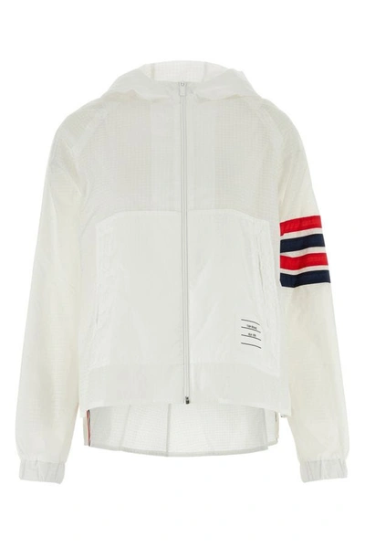 Thom Browne Woman White Nylon Swing Windbreaker