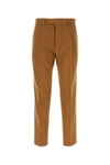 Zegna Cotton-wool Tailored Trousers In Brown