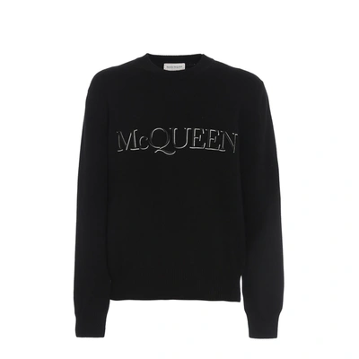 Alexander Mcqueen Cotton Crew-neck Sweater In Black