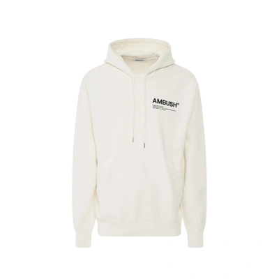 Ambush Cotton Hooded Swetashirt In White