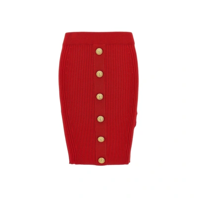 Balmain Knee-length Mini Skirt In Red
