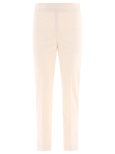 Brunello Cucinelli Capri Trousers With Monili In Neutral