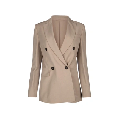 Brunello Cucinelli Wool Jacket In Beige