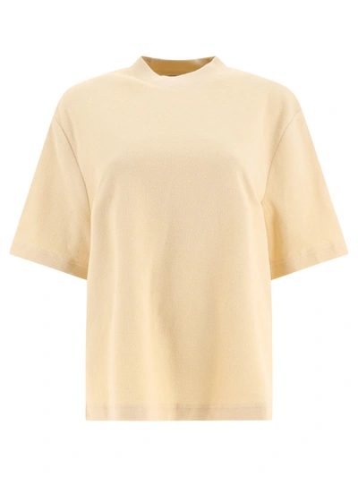 Burberry Cream Terry Fabric Oversize T-shirt In Nude