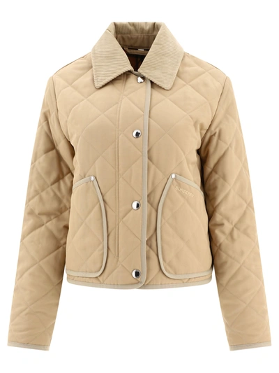 Burberry Quilted Thermoregulated Barn Jacket In Beige