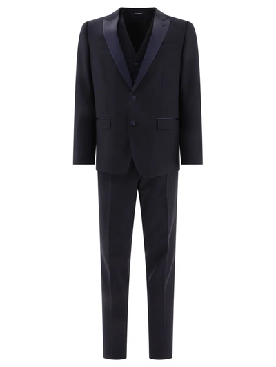 Dolce & Gabbana Three-piece Suit In Blue