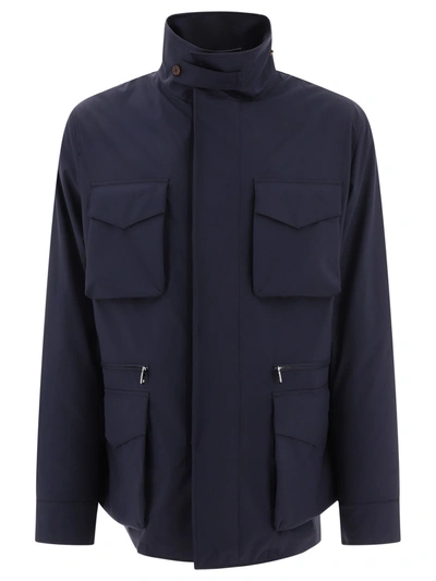 Dolce & Gabbana Men's Blue Technical Fabric Safari Jacket For Ss24