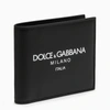Dolce & Gabbana Black Wallet With Contrsting Print In Smooth Leather Man