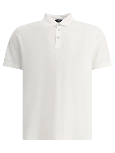 Herno Polo Shirt In Crepe Jersey In Ice