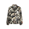 Heron Preston Camouflage Windbreaker With Stand Collar In Brown