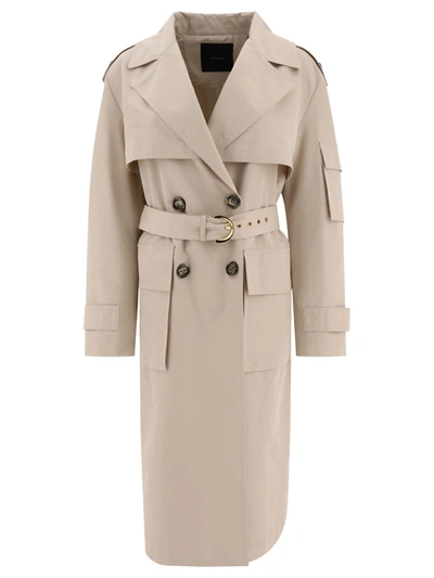 Pinko Klassischer Trenchcoat In Beige-farine D'avoine