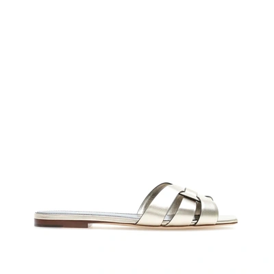 SL TRIBUTE SANDAL GLOSSY SAGE CALFSKIN