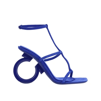 Ferragamo Elina Sandal In Lapis Lazuli