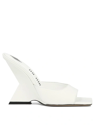 Attico 105mm Cheope Leather Mules In White