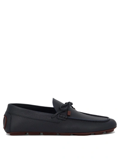 Valentino Garavani Loafers With Bow In Navy