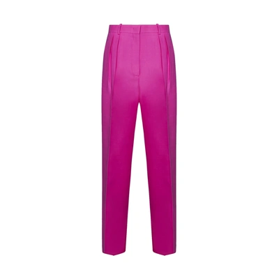 Valentino Wool And Silk Trousers In Pink