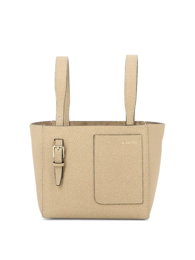 Valextra "soft Bucket" Micro Bag In Beige