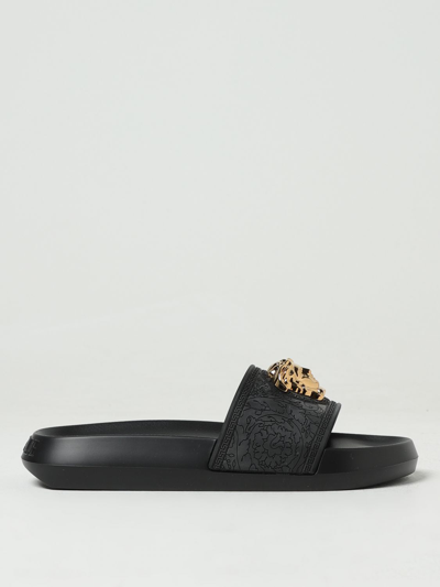Versace Ciabatta Shoes In Nero