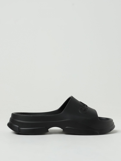 Ganni Logo Rubber Pool Slides In Black